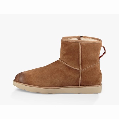 Waterproof UGG Classic Mini Zip Homem Marrom | PT-YQWDZ